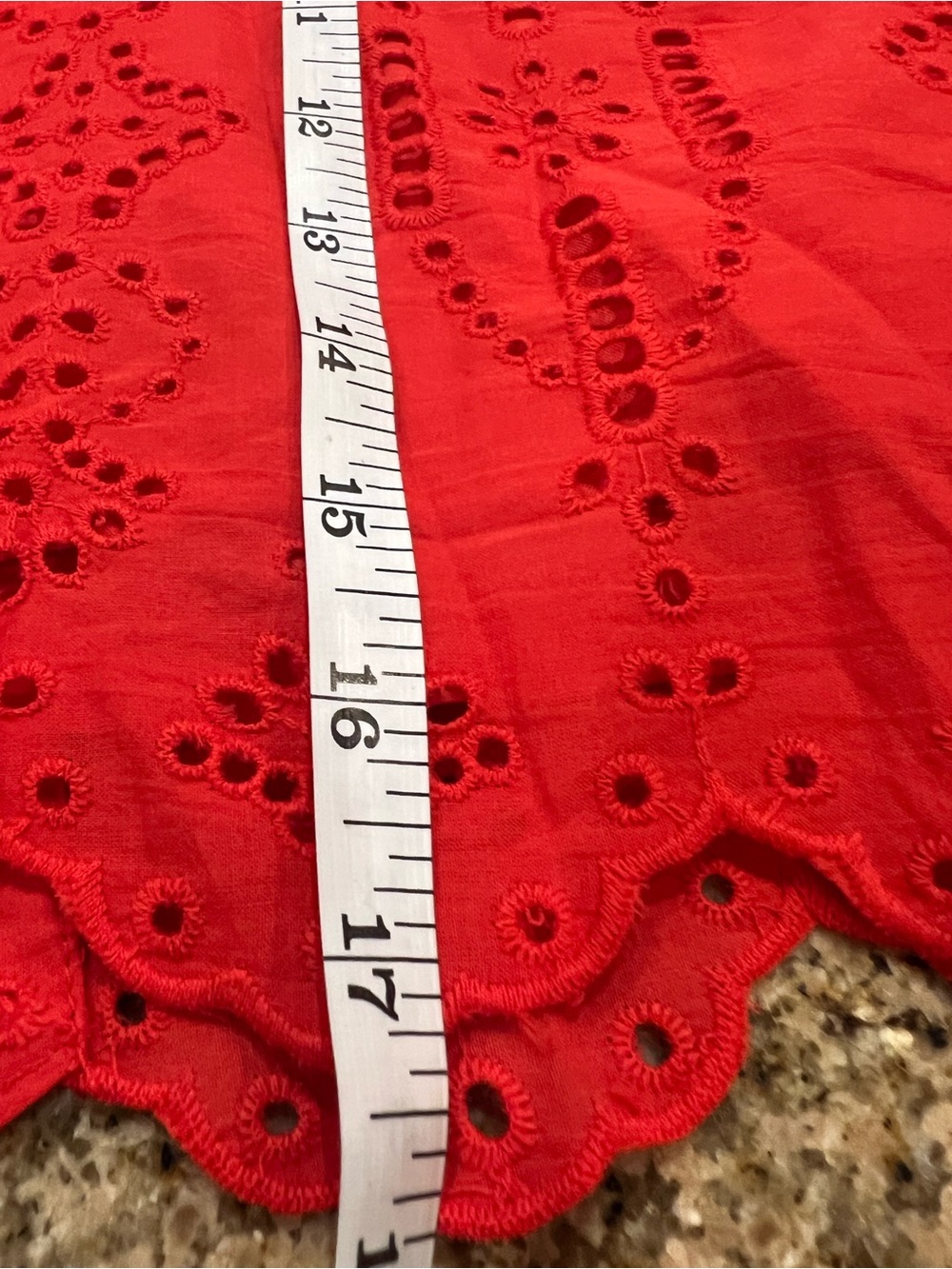 Commense Cotton Eyelet Embroidery Top Midi Skirt Set Red Size M NWT 2 Piece - Picture 8 of 15